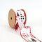 LaRibbons 2 1/2" - 1 1/2" Wired Ribbon | "Geometric Trees" White/Black/Red | 10 Yard Roll